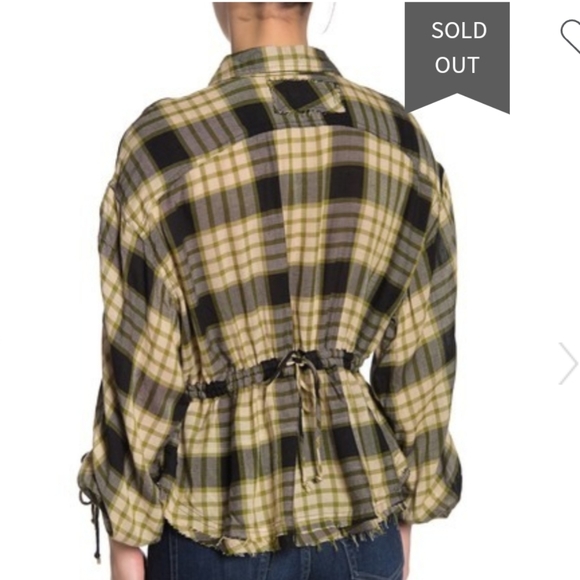 NWT Free People Pacific Dawn Plaid Shirt Black - Picture 5 of 11